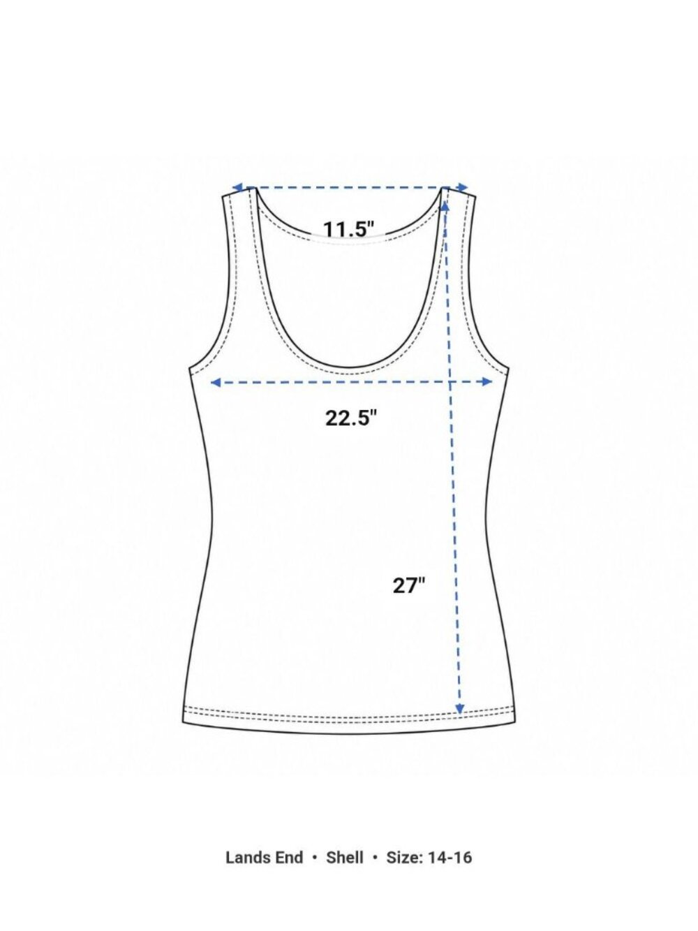 Lands' End 100% Linen White Tank Top L 14-16 Coastal Grandma Minimalist Shell - Picture 11 of 11